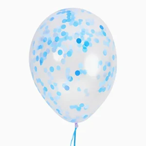 Globo Látex 30 cm Confeti Metalizado Azul