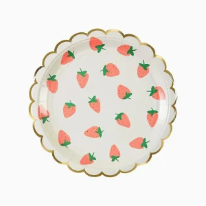 Plato Cartón Llano Redondo Ø 23 cm Fresas