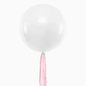 Globo Jumbo 60 cm Blanco Pastel Floral y Vichy Rosa Sin Personalización