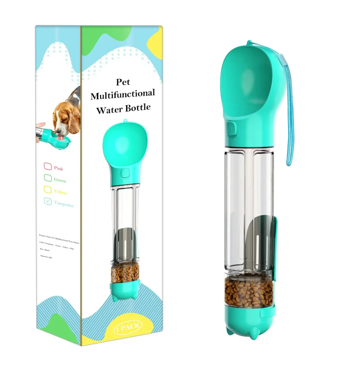 Botella de agua multifuncional 5 en 1 para mascota. - Imagen 8