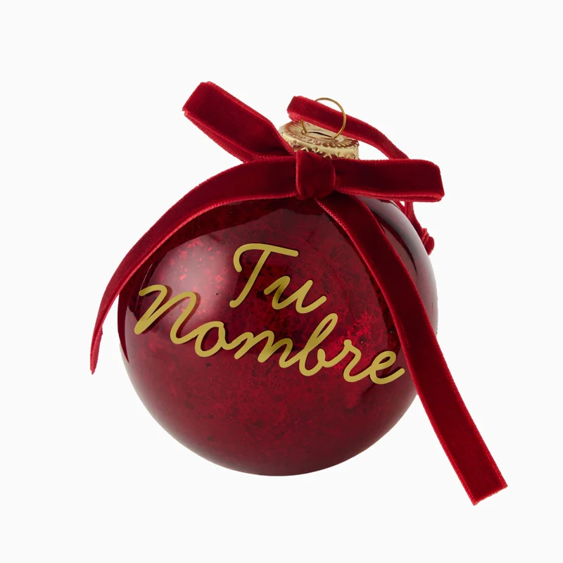 Bola de Navidad Vidrio Rojo Personalizada - Imagen 4