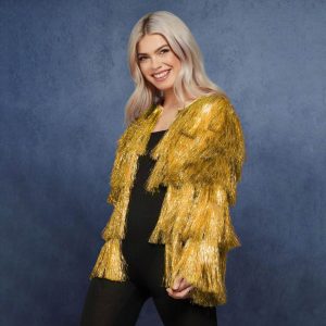 Chaqueta Flecos Oro