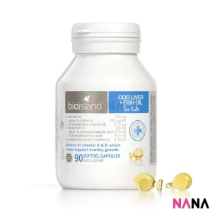 Bio Island Cod Liver + Fish Oil Kids 90 Capsules