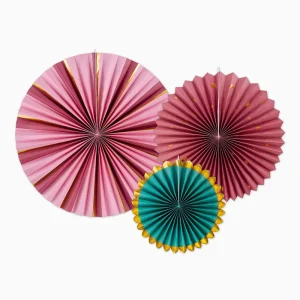 Set Abanicos Papel 20 - 25 - 30 cm Navidad